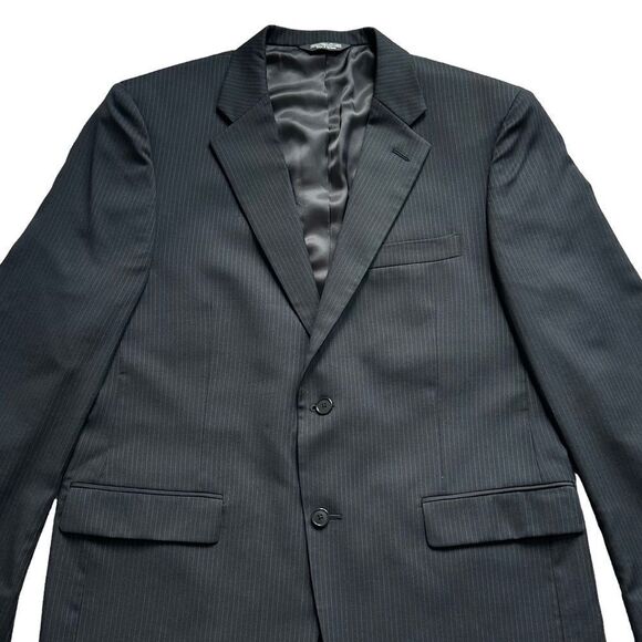 🆕Concepts By Claiborne Men’s Black Pinstripe Blazer Jacket - Picture 3 of 14